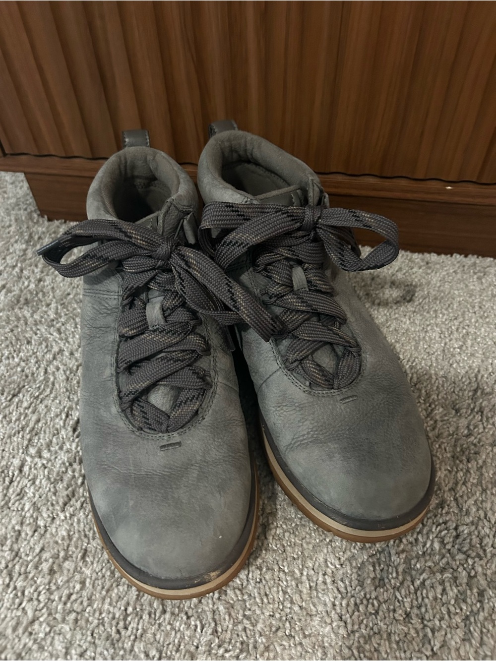 UGG Waterproof Women's Gray Suede Lace-Up Ankle Booties